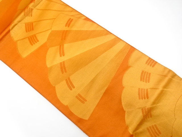 アンティーク　檜扇模様織り出し袋帯（着用可）